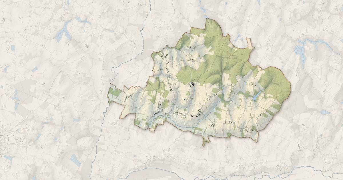 Portrait cartographique de Bosjean : relief, eau, forêts, bâti et voies, calculés à partir des données de l'IGN