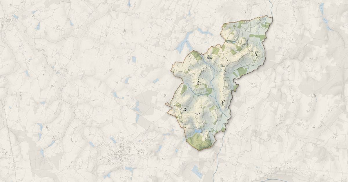 Portrait cartographique de Bouhans : relief, eau, forêts, bâti et voies, calculés à partir des données de l'IGN
