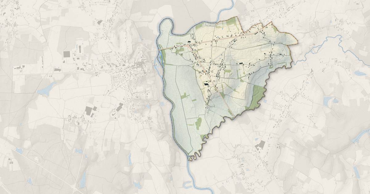 Portrait cartographique de Brienne : relief, eau, forêts, bâti et voies, calculés à partir des données de l'IGN
