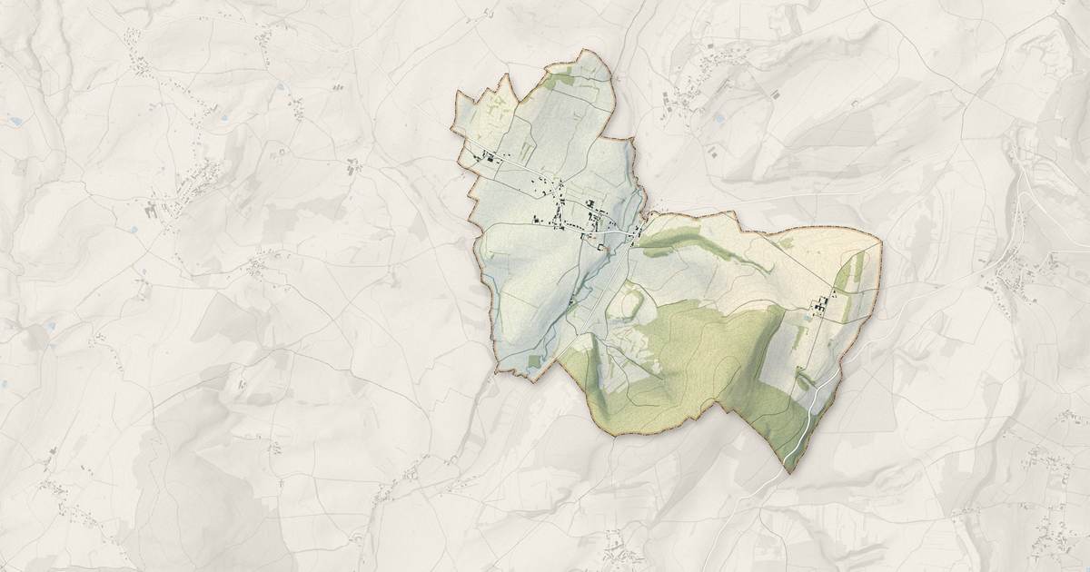 Portrait cartographique de Cersot : relief, eau, forêts, bâti et voies, calculés à partir des données de l'IGN
