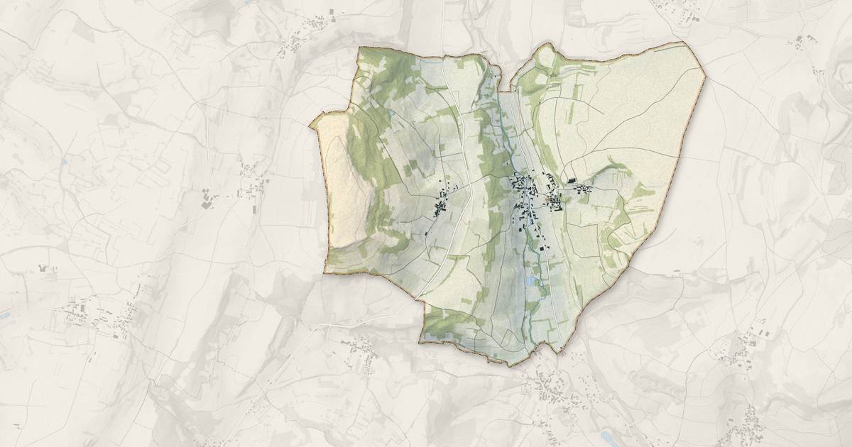 Portrait cartographique de Change : relief, eau, forêts, bâti et voies, calculés à partir des données de l'IGN