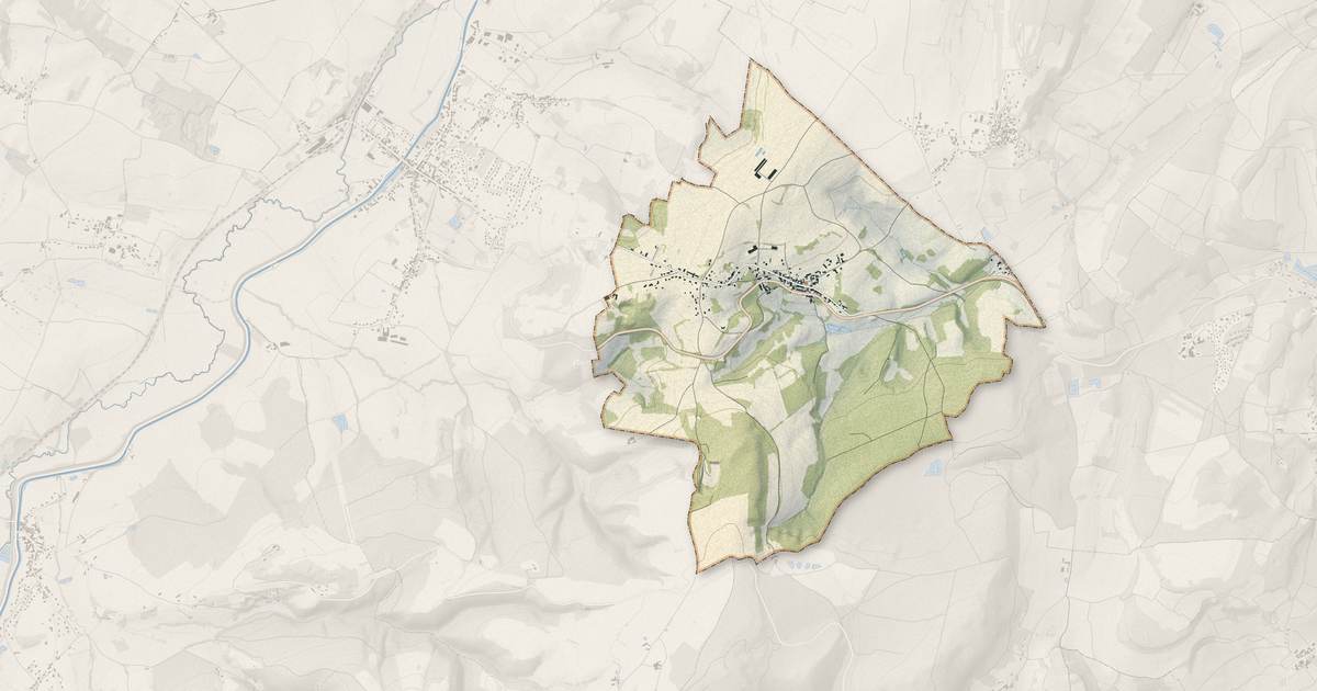 Portrait cartographique de Charrecey : relief, eau, forêts, bâti et voies, calculés à partir des données de l'IGN