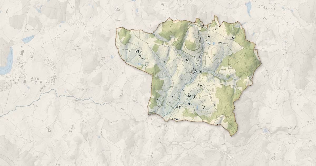Portrait cartographique de Châtenay : relief, eau, forêts, bâti et voies, calculés à partir des données de l'IGN