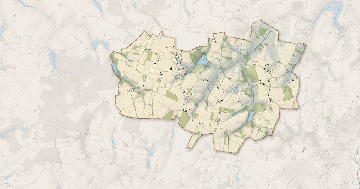 Portrait cartographique de La Chaux : relief, eau, forêts, bâti et voies, calculés à partir des données de l'IGN