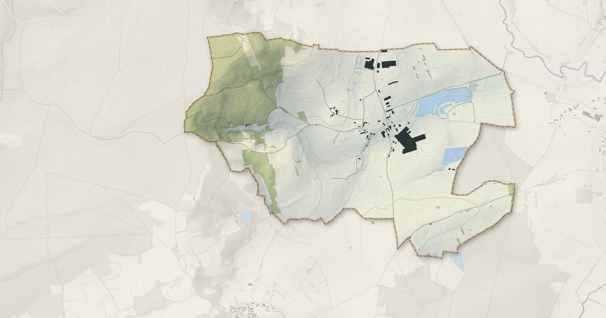 Portrait cartographique de Chérizet : relief, eau, forêts, bâti et voies, calculés à partir des données de l'IGN