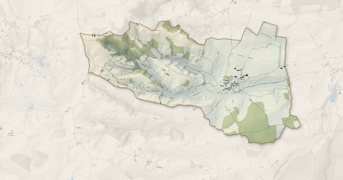 Portrait cartographique de Chevagny-sur-Guye : relief, eau, forêts, bâti et voies, calculés à partir des données de l'IGN