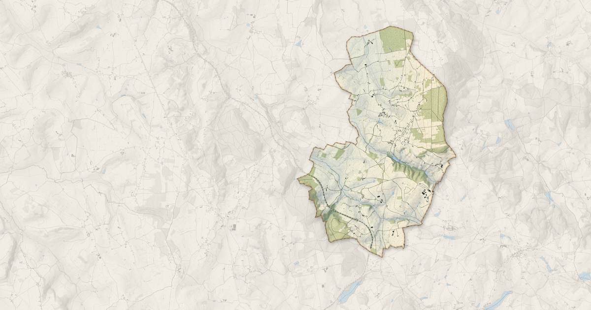 Portrait cartographique de Colombier-en-Brionnais : relief, eau, forêts, bâti et voies, calculés à partir des données de l'IGN