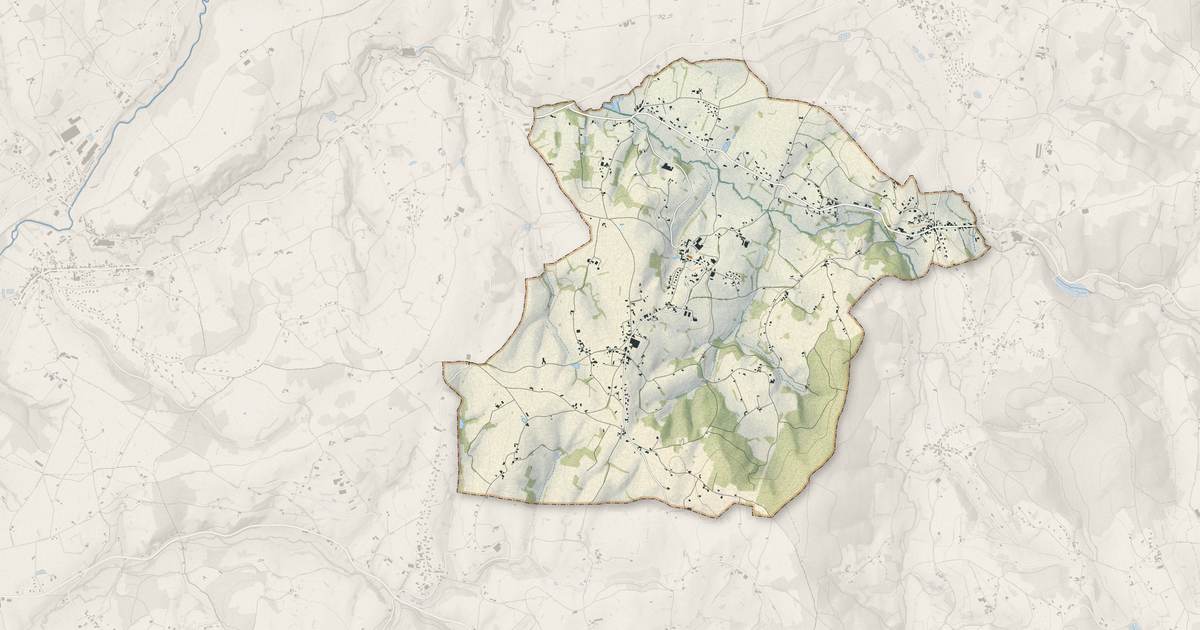 Portrait cartographique de Coublanc : relief, eau, forêts, bâti et voies, calculés à partir des données de l'IGN