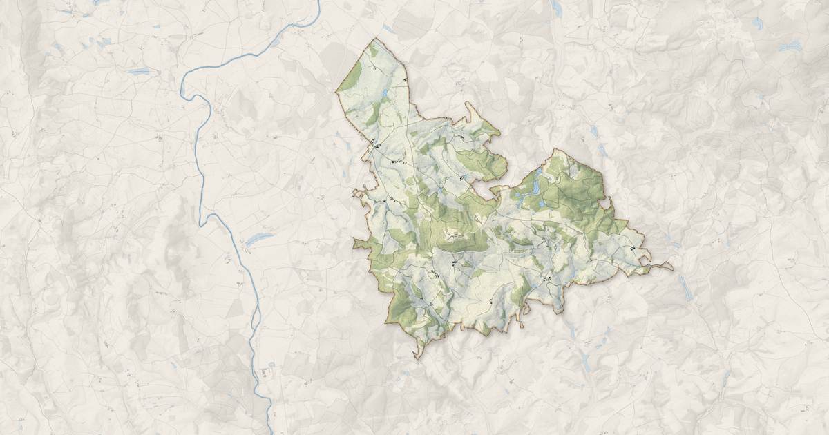 Portrait cartographique de Dettey : relief, eau, forêts, bâti et voies, calculés à partir des données de l'IGN