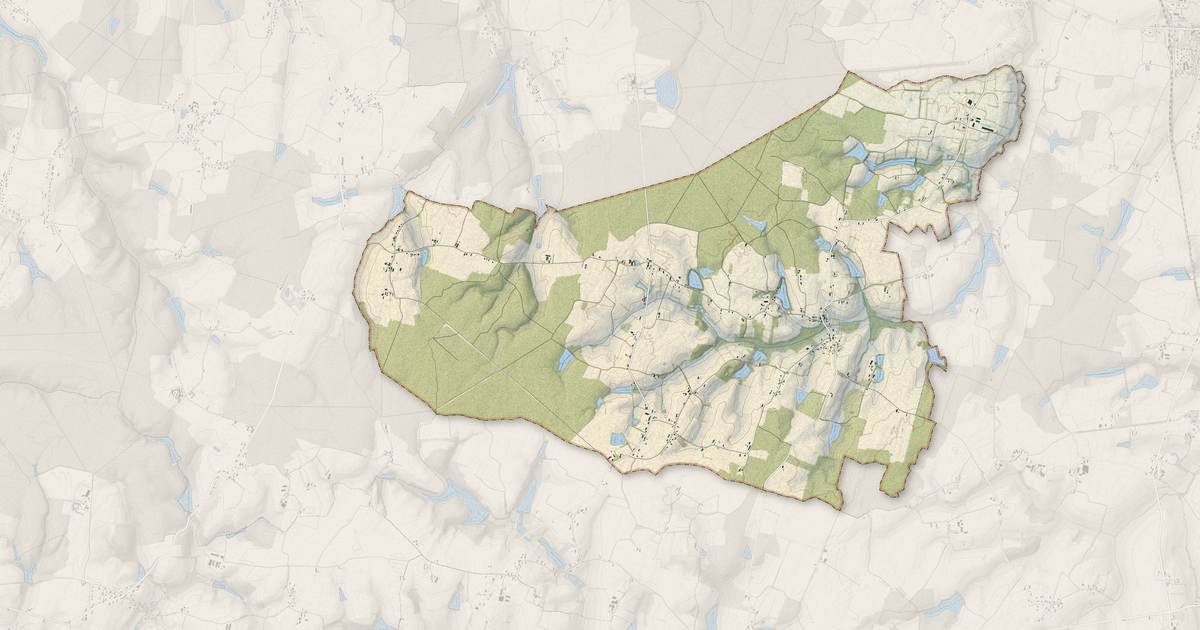 Portrait cartographique de Diconne : relief, eau, forêts, bâti et voies, calculés à partir des données de l'IGN