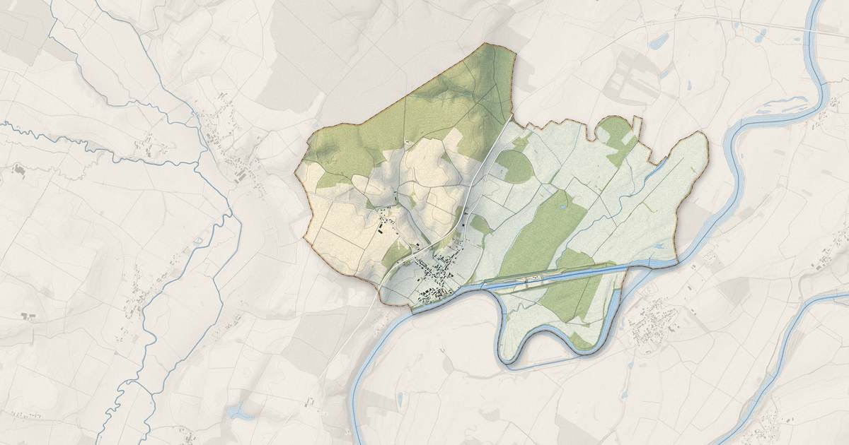 Portrait cartographique de Écuelles : relief, eau, forêts, bâti et voies, calculés à partir des données de l'IGN