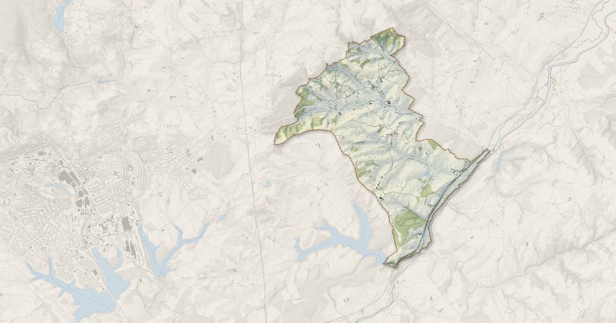 Portrait cartographique de Essertenne : relief, eau, forêts, bâti et voies, calculés à partir des données de l'IGN