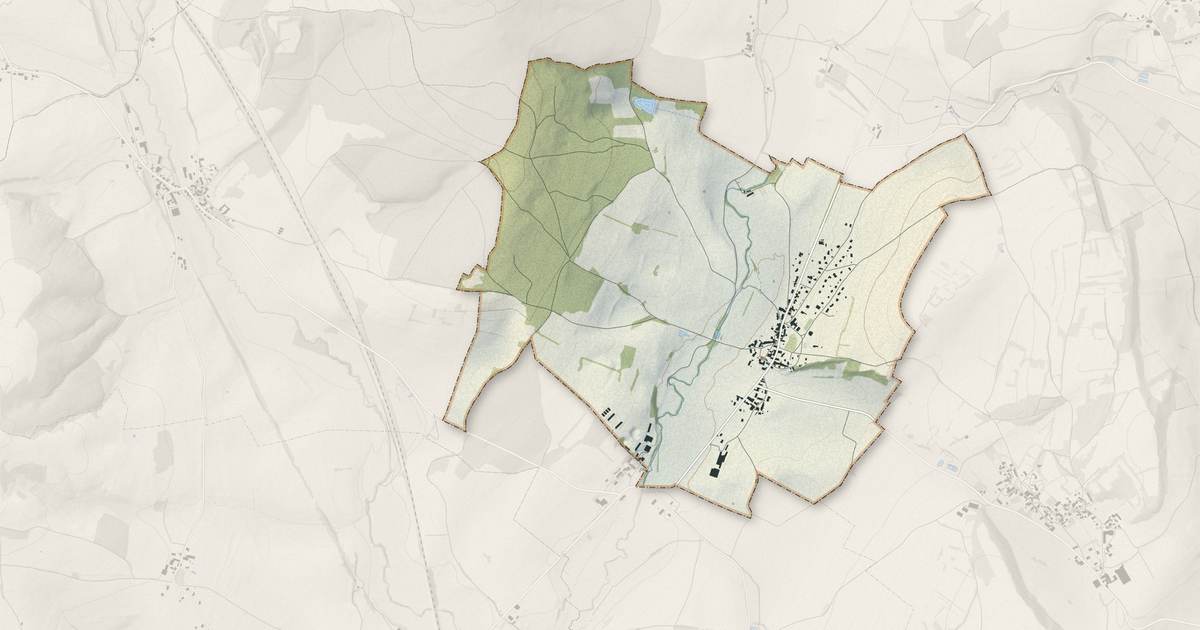 Portrait cartographique de Germagny : relief, eau, forêts, bâti et voies, calculés à partir des données de l'IGN