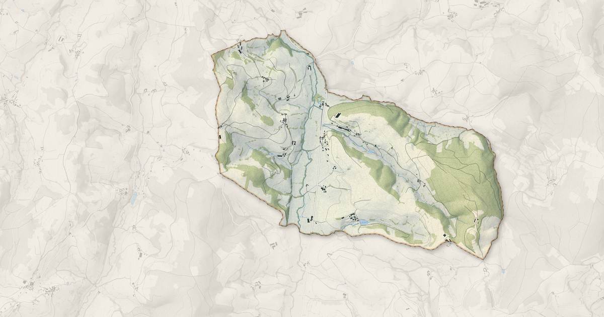 Portrait cartographique de Germolles-sur-Grosne : relief, eau, forêts, bâti et voies, calculés à partir des données de l'IGN
