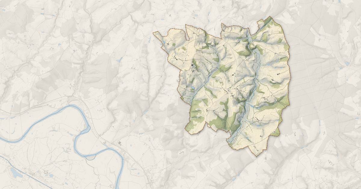 Portrait cartographique de Les Guerreaux : relief, eau, forêts, bâti et voies, calculés à partir des données de l'IGN