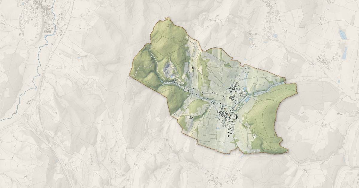 Portrait cartographique de Igé : relief, eau, forêts, bâti et voies, calculés à partir des données de l'IGN