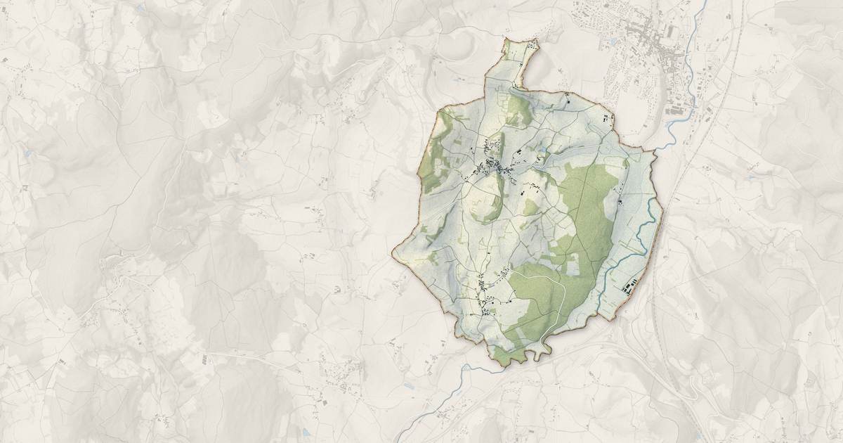 Portrait cartographique de Jalogny : relief, eau, forêts, bâti et voies, calculés à partir des données de l'IGN