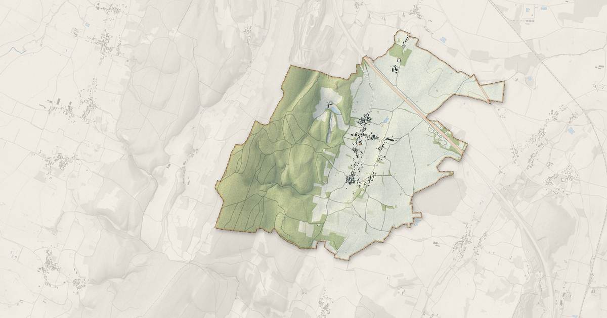 Portrait cartographique de Jugy : relief, eau, forêts, bâti et voies, calculés à partir des données de l'IGN