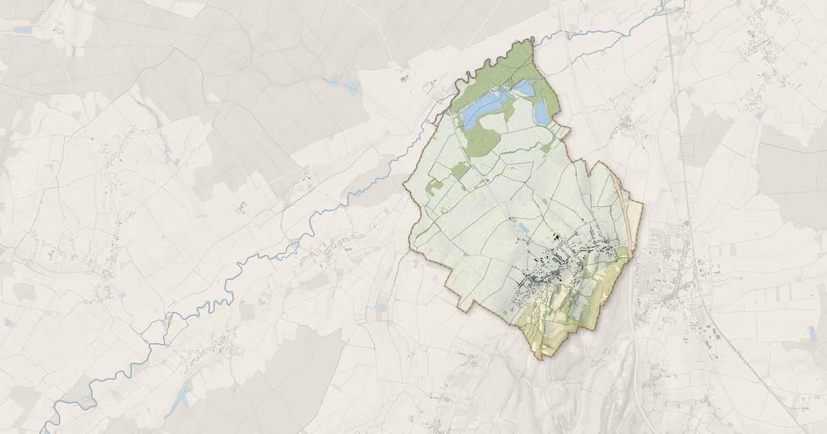 Portrait cartographique de Laives : relief, eau, forêts, bâti et voies, calculés à partir des données de l'IGN