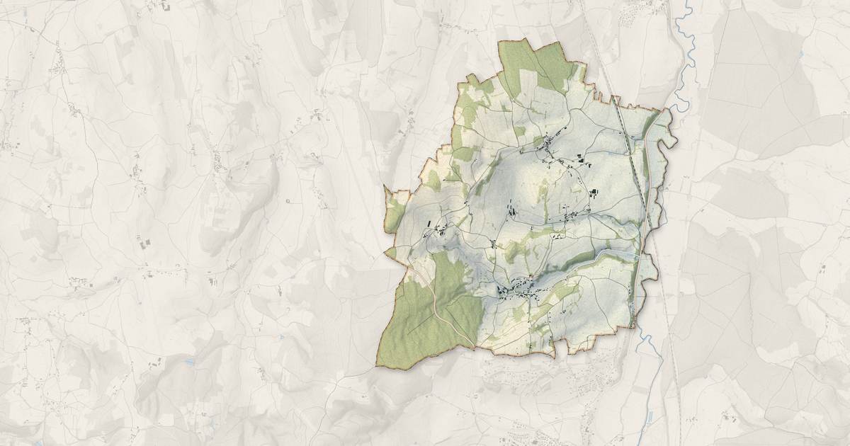Portrait cartographique de Lournand : relief, eau, forêts, bâti et voies, calculés à partir des données de l'IGN