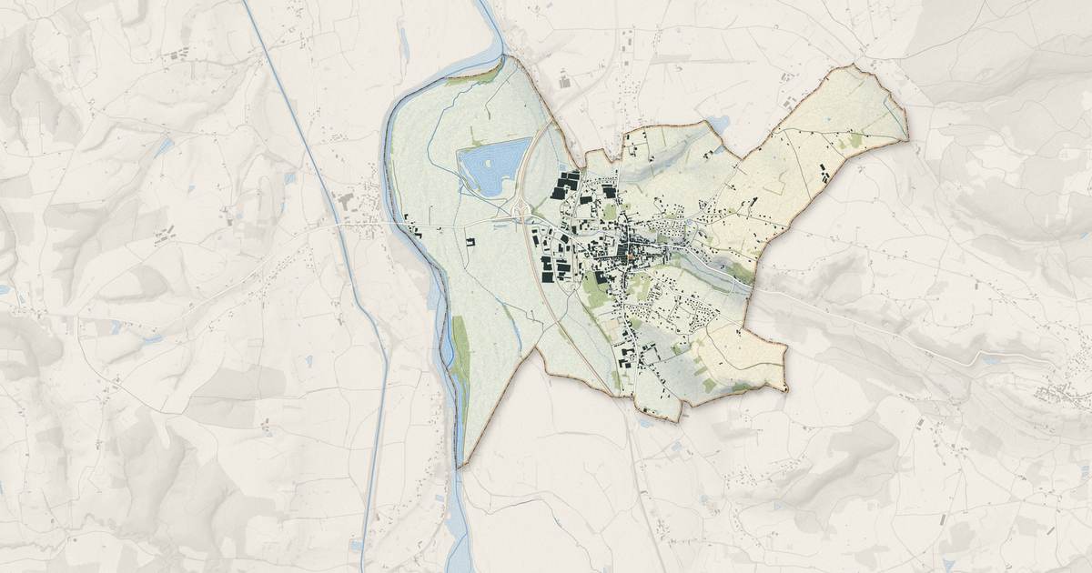 Portrait cartographique de Marcigny : relief, eau, forêts, bâti et voies, calculés à partir des données de l'IGN