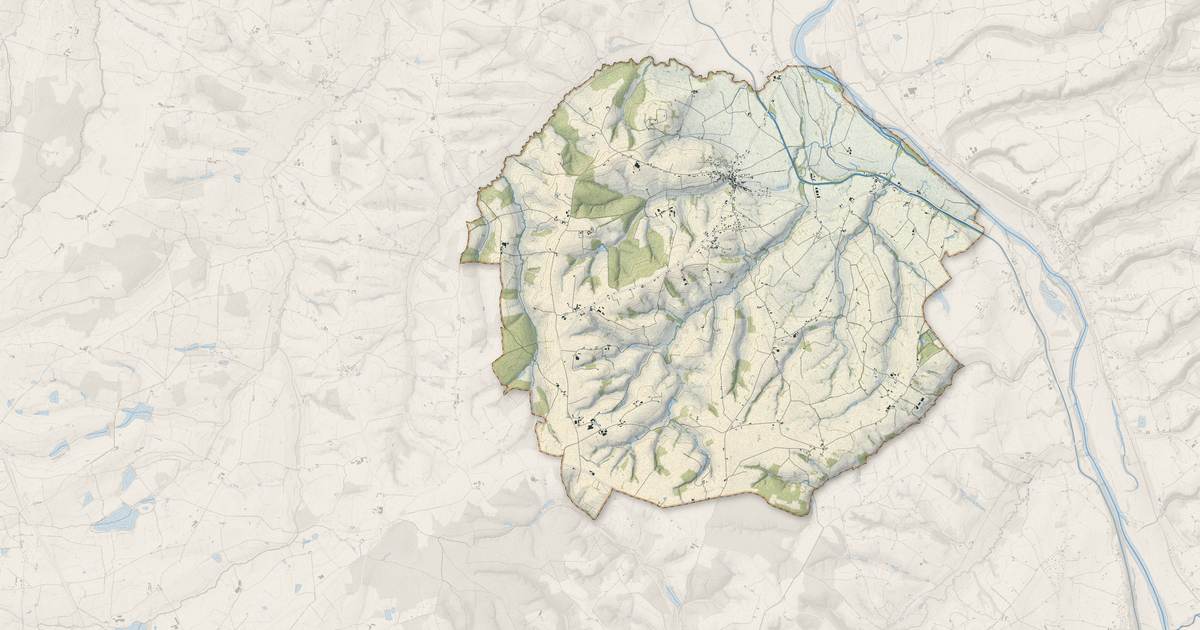 Portrait cartographique de Melay : relief, eau, forêts, bâti et voies, calculés à partir des données de l'IGN