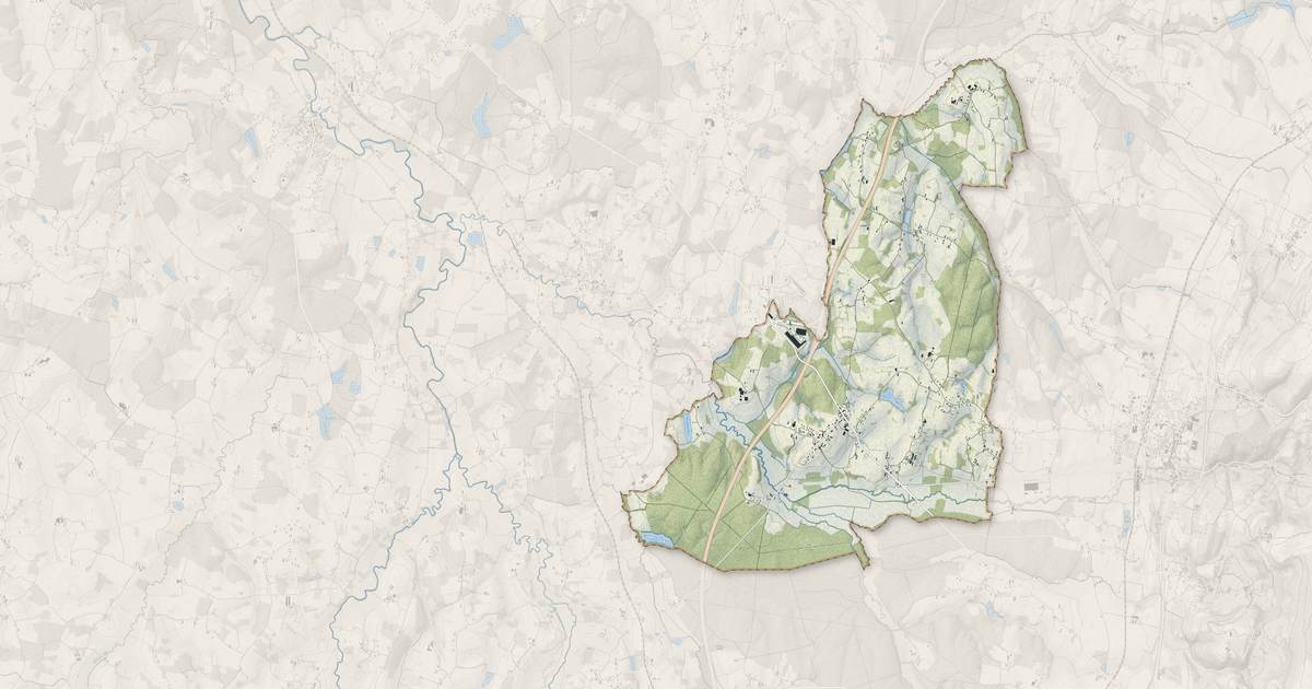 Portrait cartographique de Le Miroir : relief, eau, forêts, bâti et voies, calculés à partir des données de l'IGN