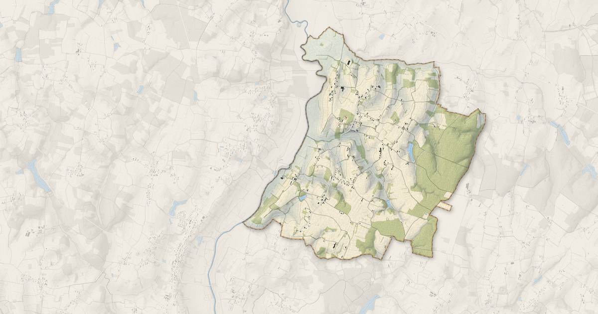 Portrait cartographique de Montcony : relief, eau, forêts, bâti et voies, calculés à partir des données de l'IGN