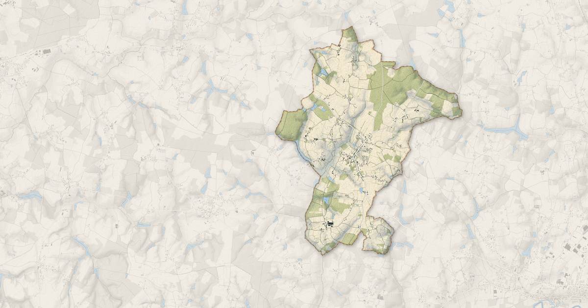 Portrait cartographique de Montret : relief, eau, forêts, bâti et voies, calculés à partir des données de l'IGN