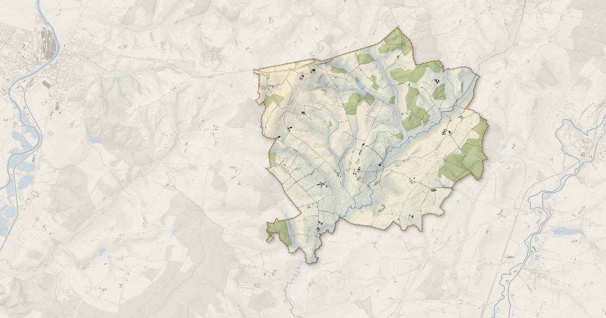 Portrait cartographique de Oudry : relief, eau, forêts, bâti et voies, calculés à partir des données de l'IGN