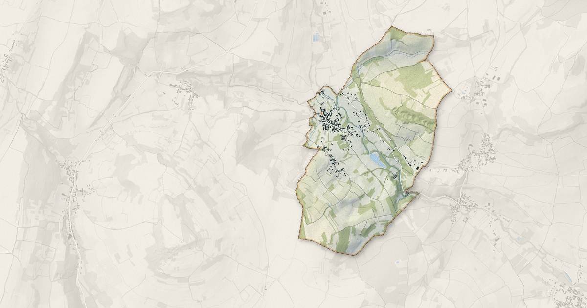 Portrait cartographique de Paris-l'Hôpital : relief, eau, forêts, bâti et voies, calculés à partir des données de l'IGN