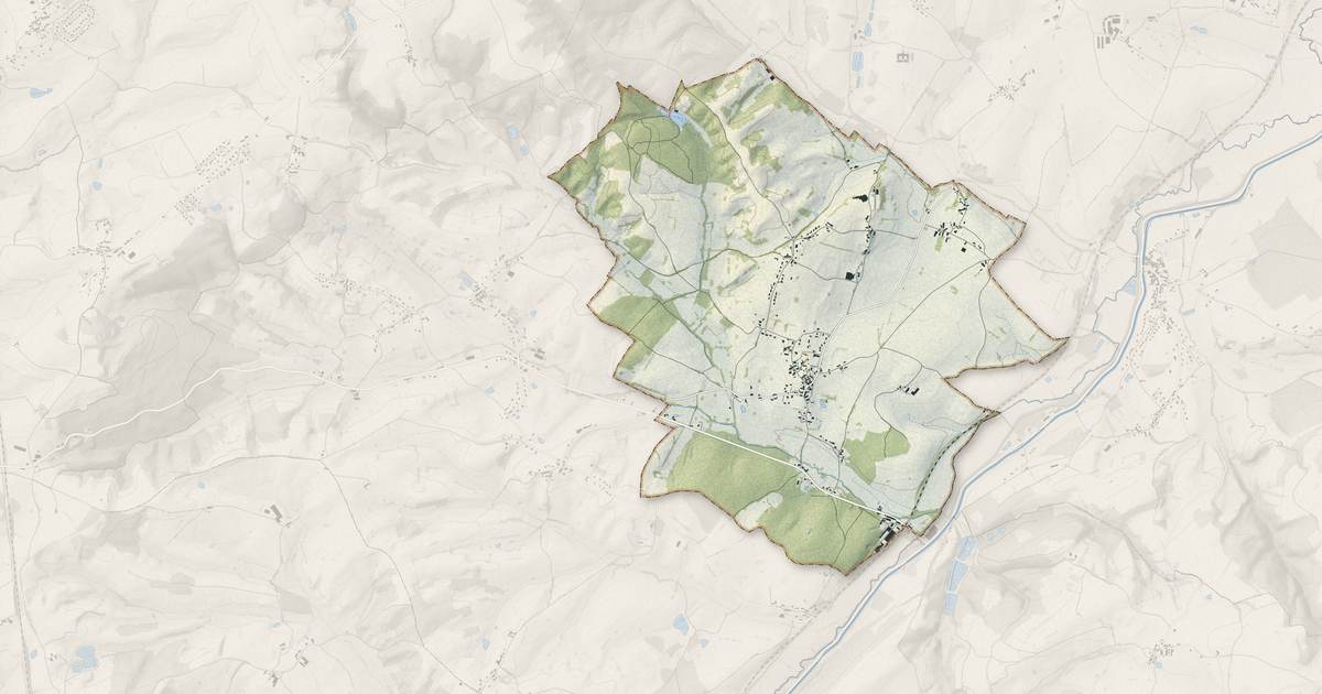 Portrait cartographique de Perreuil : relief, eau, forêts, bâti et voies, calculés à partir des données de l'IGN