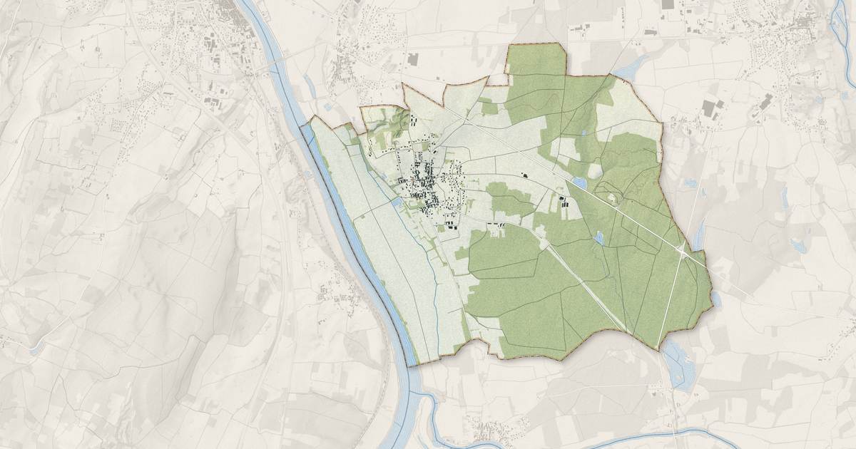 Portrait cartographique de Préty : relief, eau, forêts, bâti et voies, calculés à partir des données de l'IGN