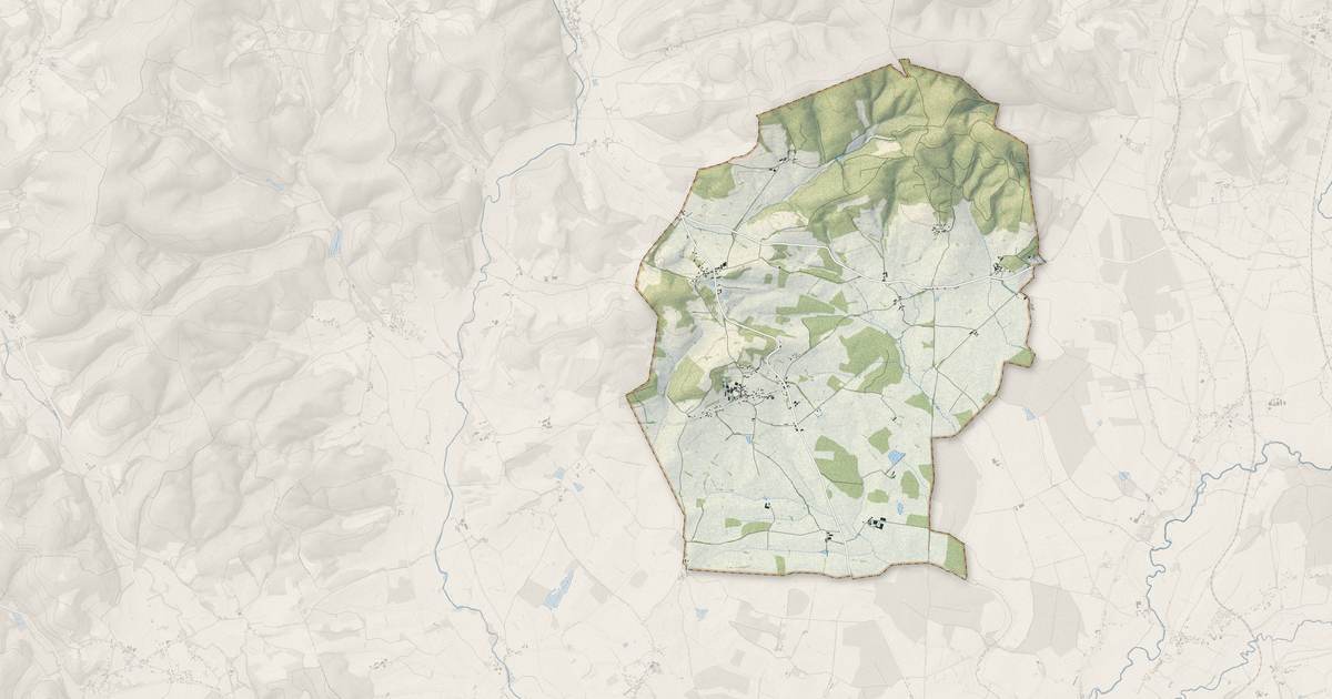 Portrait cartographique de Reclesne : relief, eau, forêts, bâti et voies, calculés à partir des données de l'IGN