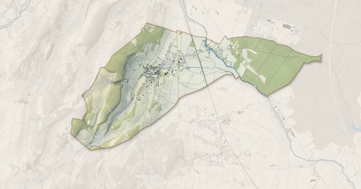 Portrait cartographique de Rully : relief, eau, forêts, bâti et voies, calculés à partir des données de l'IGN
