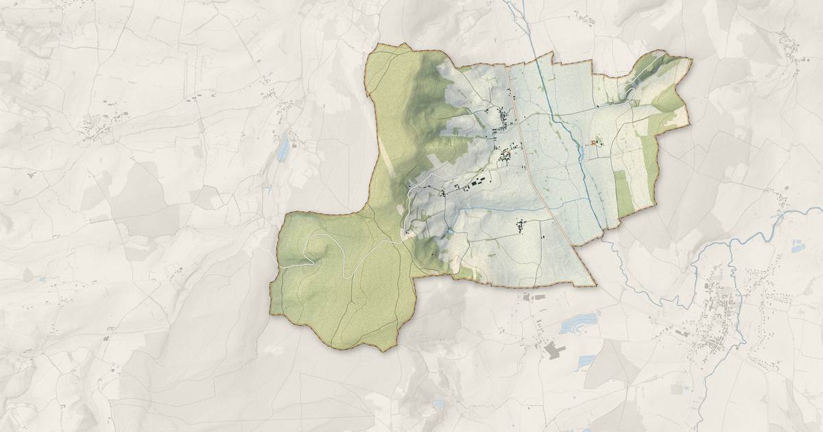 Portrait cartographique de Sailly : relief, eau, forêts, bâti et voies, calculés à partir des données de l'IGN