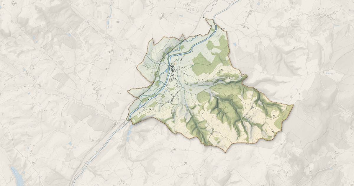Portrait cartographique de Saint-Bérain-sur-Dheune : relief, eau, forêts, bâti et voies, calculés à partir des données de l'IGN