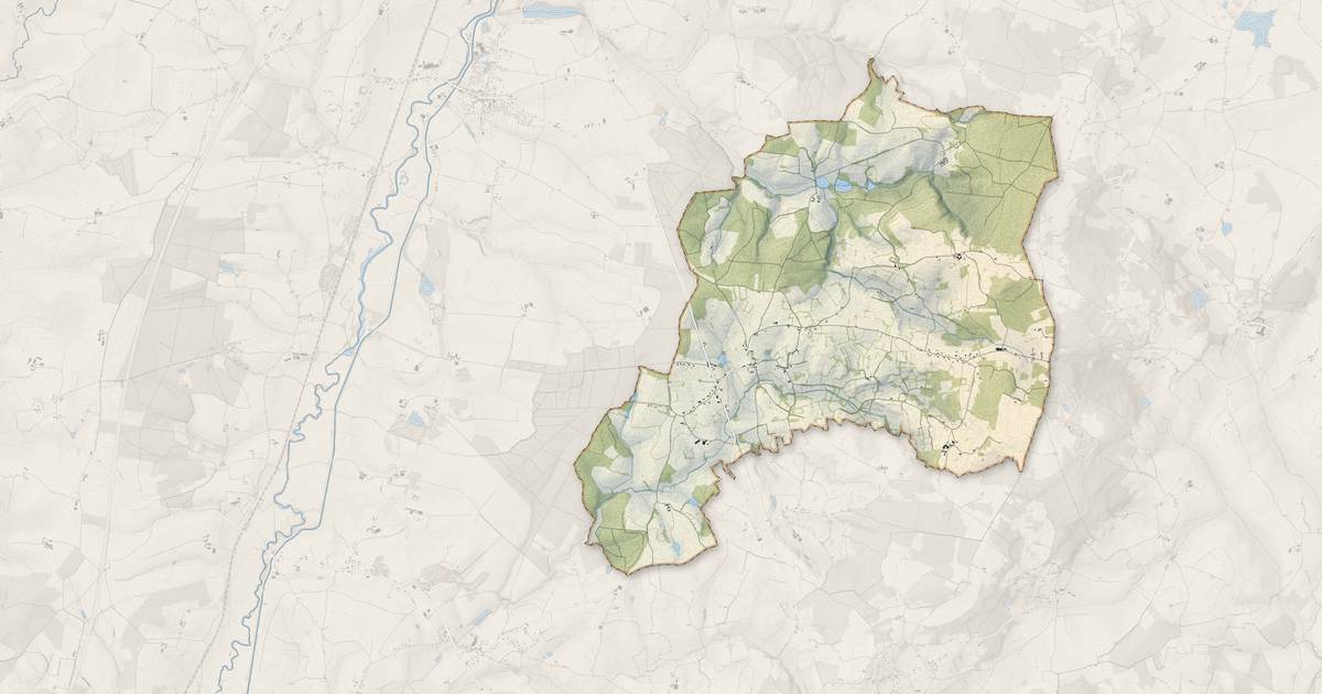 Portrait cartographique de Saint-Bonnet-de-Vieille-Vigne : relief, eau, forêts, bâti et voies, calculés à partir des données de l'IGN
