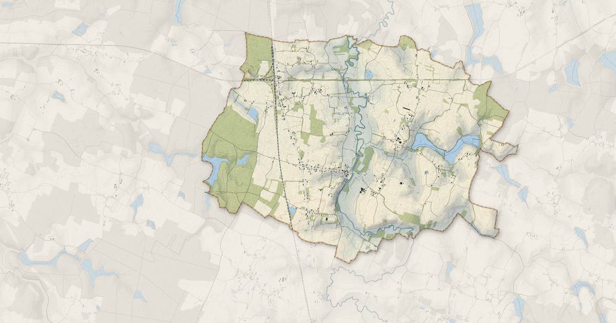 Portrait cartographique de Saint-Bonnet-en-Bresse : relief, eau, forêts, bâti et voies, calculés à partir des données de l'IGN