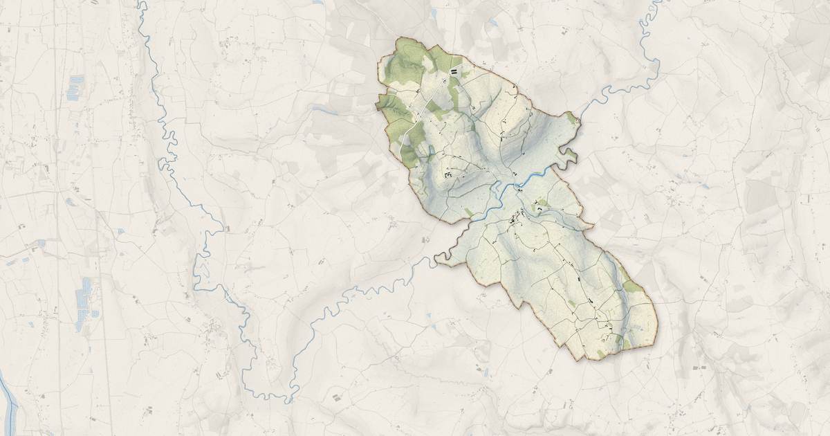 Portrait cartographique de Saint-Didier-en-Brionnais : relief, eau, forêts, bâti et voies, calculés à partir des données de l'IGN