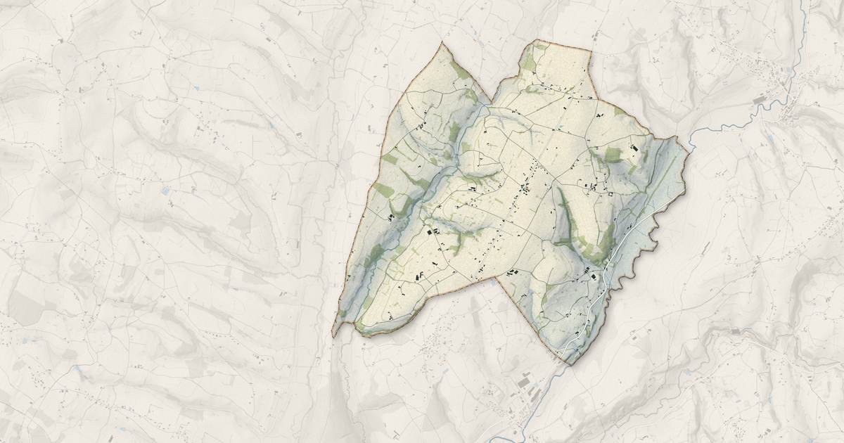 Portrait cartographique de Saint-Edmond : relief, eau, forêts, bâti et voies, calculés à partir des données de l'IGN