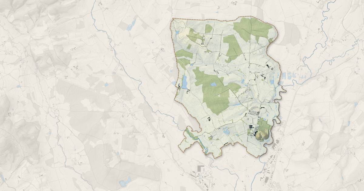 Portrait cartographique de Saint-Forgeot : relief, eau, forêts, bâti et voies, calculés à partir des données de l'IGN