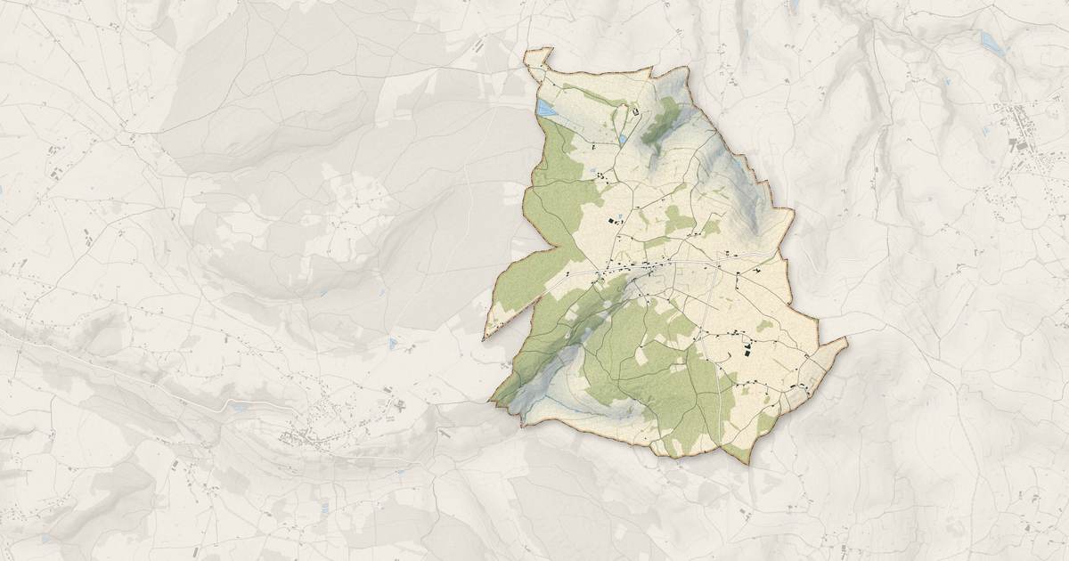 Portrait cartographique de Sainte-Foy : relief, eau, forêts, bâti et voies, calculés à partir des données de l'IGN