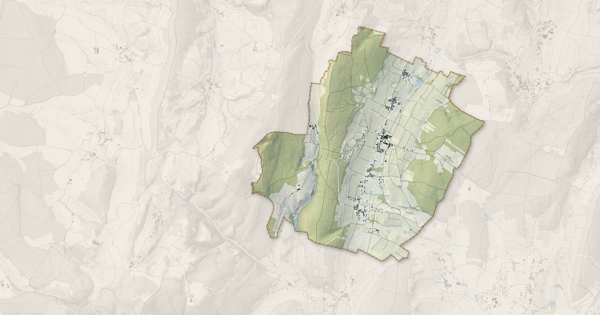 Portrait cartographique de Saint-Gengoux-de-Scissé : relief, eau, forêts, bâti et voies, calculés à partir des données de l'IGN
