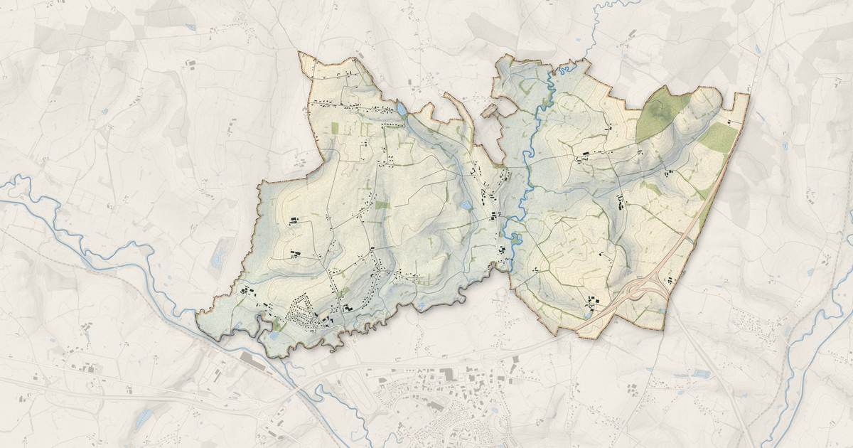 Portrait cartographique de Saint-Léger-lès-Paray : relief, eau, forêts, bâti et voies, calculés à partir des données de l'IGN