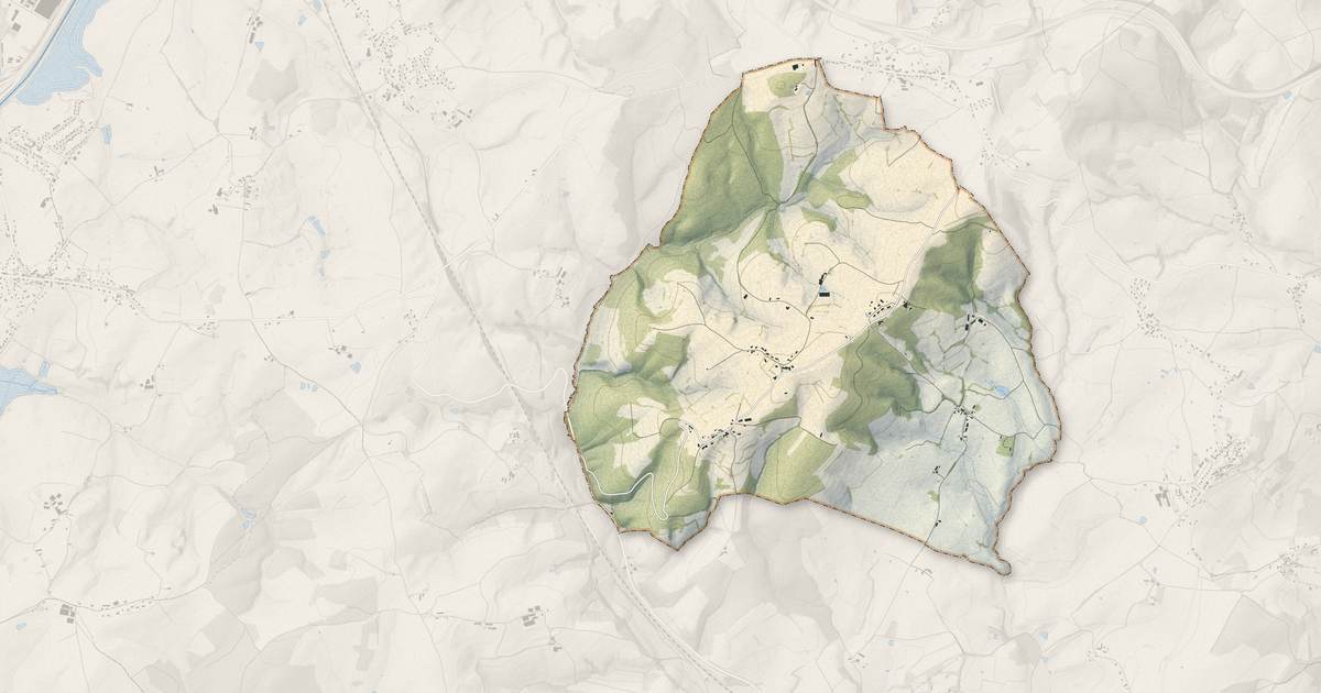 Portrait cartographique de Saint-Martin-d'Auxy : relief, eau, forêts, bâti et voies, calculés à partir des données de l'IGN