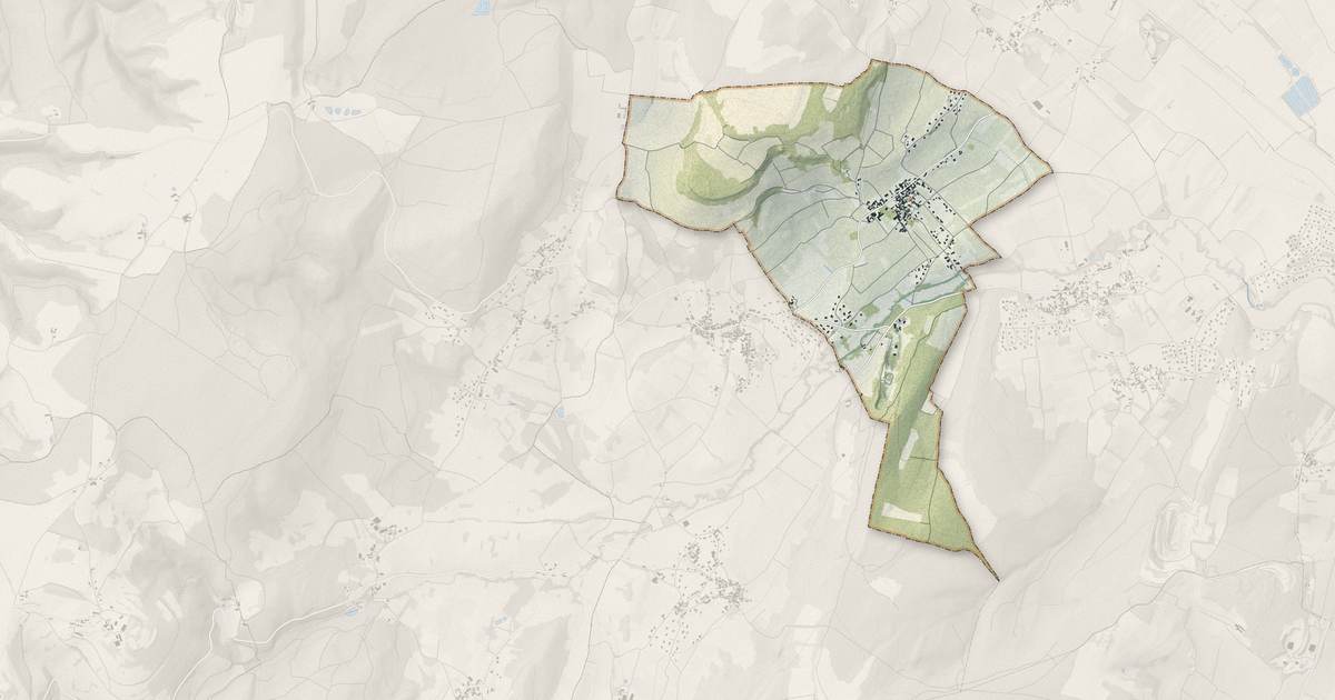 Portrait cartographique de Saint-Martin-sous-Montaigu : relief, eau, forêts, bâti et voies, calculés à partir des données de l'IGN