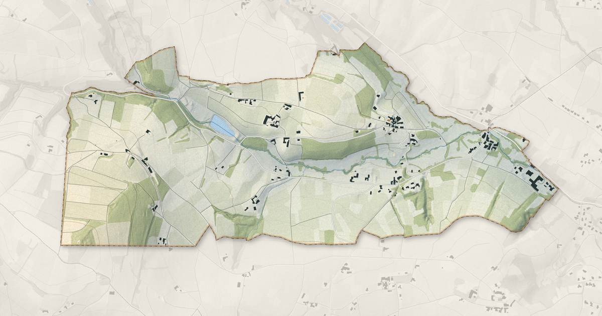Portrait cartographique de Saint-Vérand : relief, eau, forêts, bâti et voies, calculés à partir des données de l'IGN