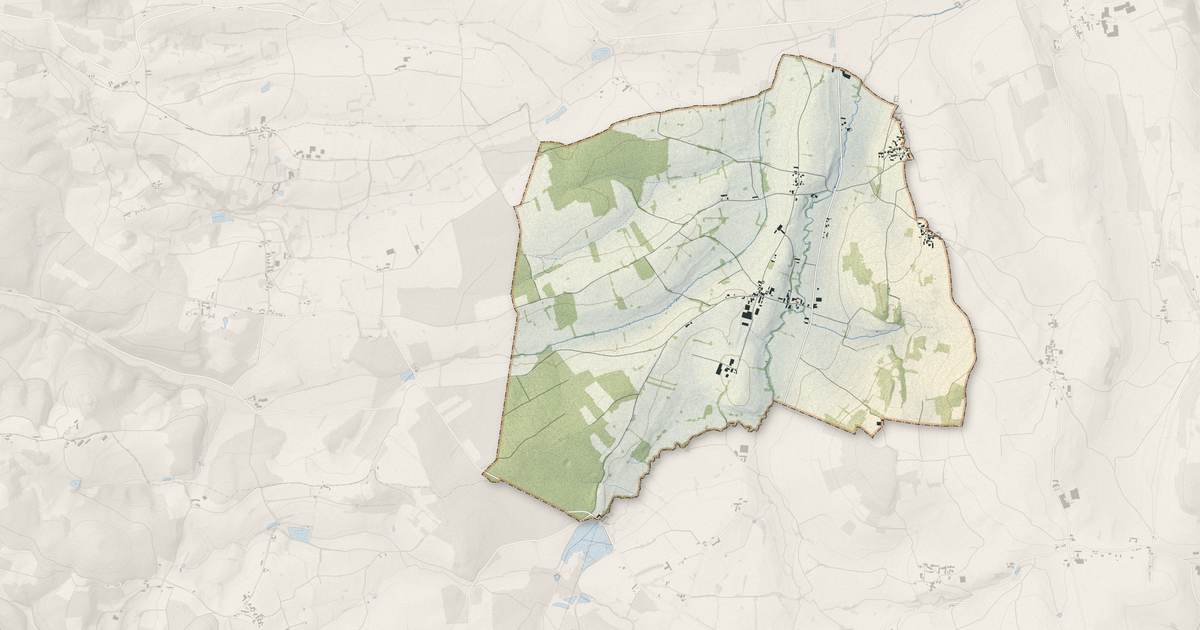 Portrait cartographique de Saint-Vincent-des-Prés : relief, eau, forêts, bâti et voies, calculés à partir des données de l'IGN