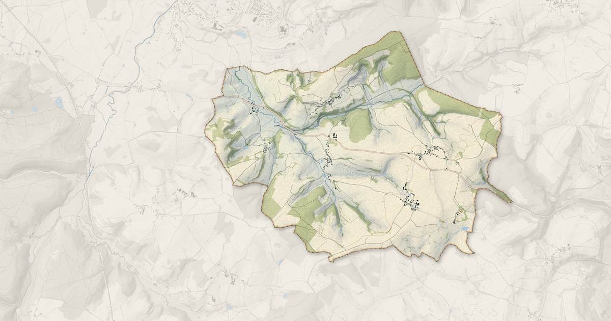 Portrait cartographique de Saisy : relief, eau, forêts, bâti et voies, calculés à partir des données de l'IGN